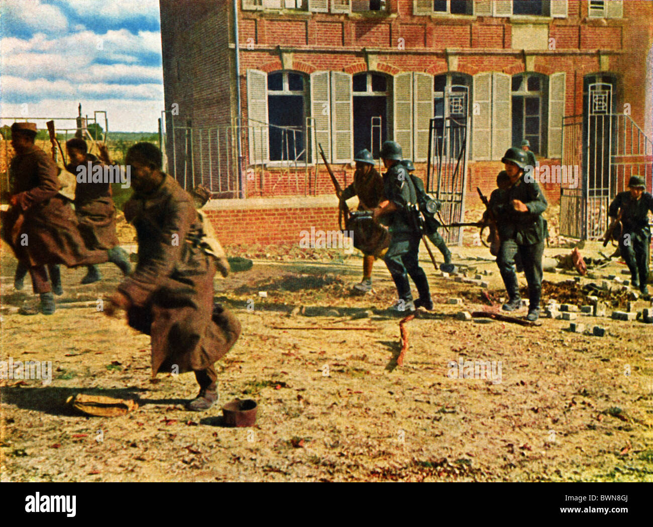 Invasione della Francia nel giugno 1940 storia storico storico tedesco truppe francesi i soldati tedeschi della Wehrmacht Emp Foto Stock