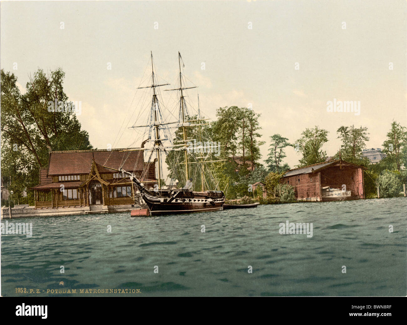 Sailor stazione di formazione Potsdam Germania Europa Photochrom circa 1900 impero tedesco storia histori storico Foto Stock
