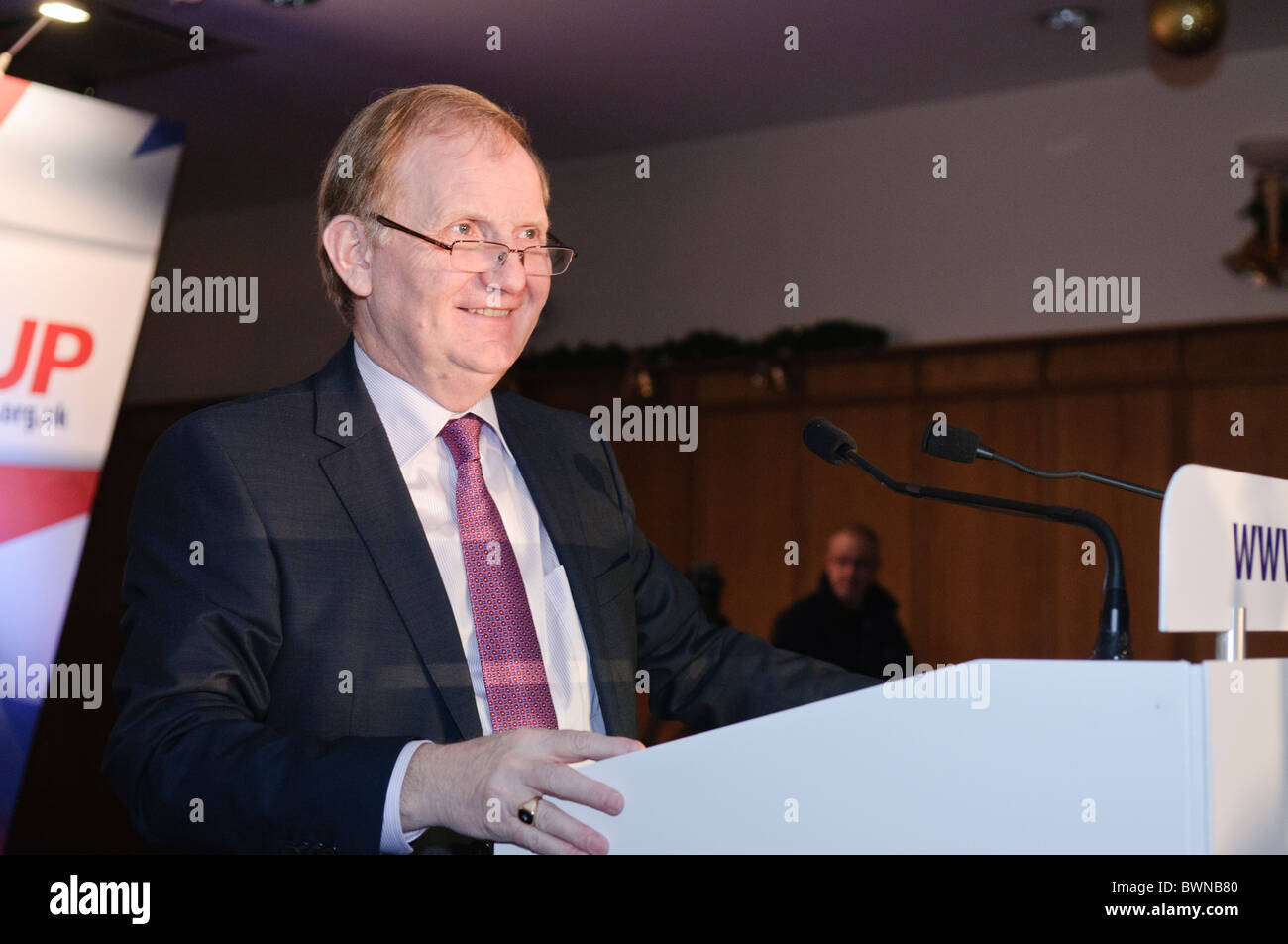Maurice Morrow, DUP conferenza di partito. BELFAST 27/11/2010 Foto Stock