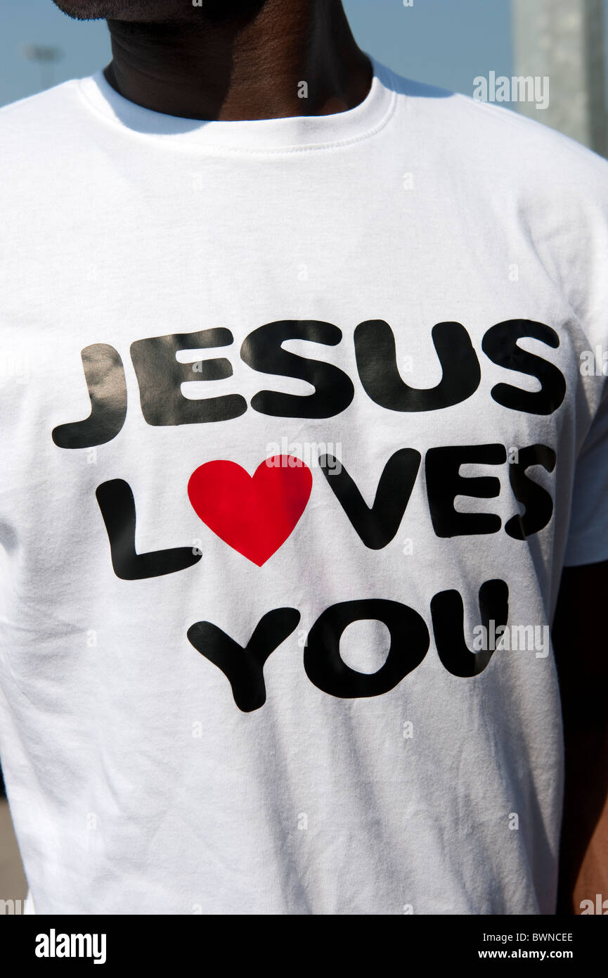 Gesù vi ama T Shirt Foto Stock
