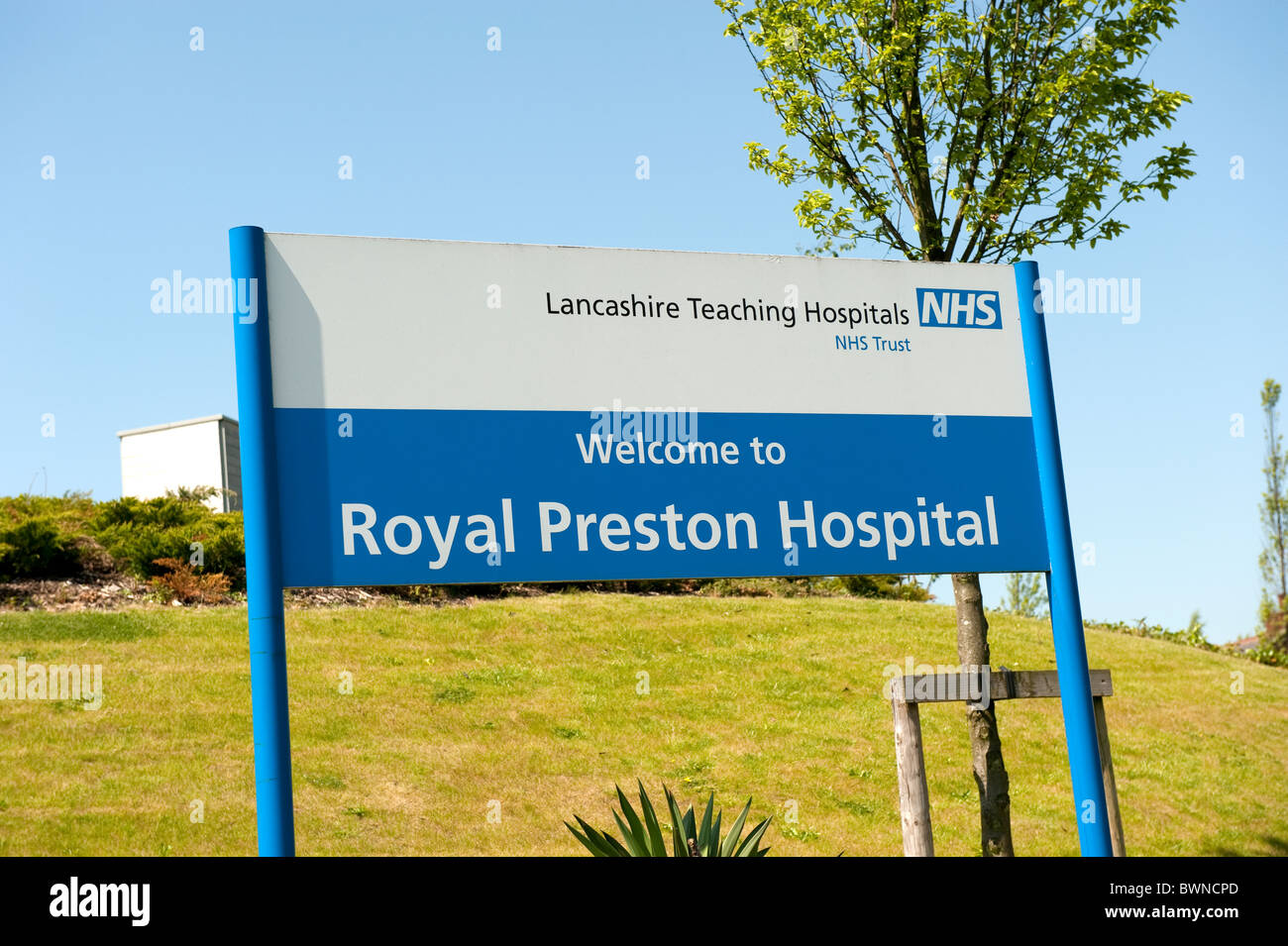 Royal Hospital di Preston segno Foto Stock