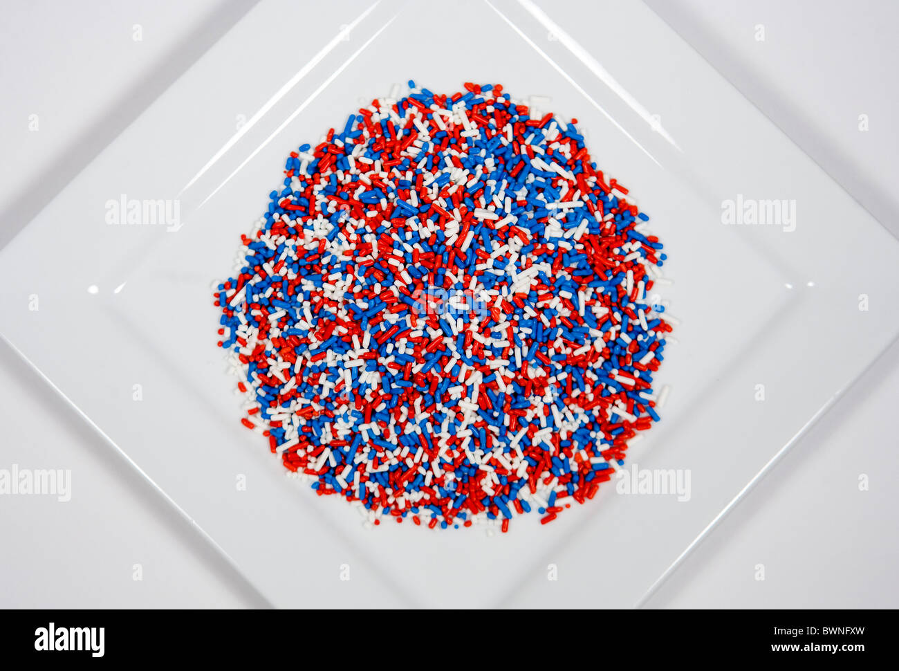 Rosso, bianco e blu spruzza. Foto Stock