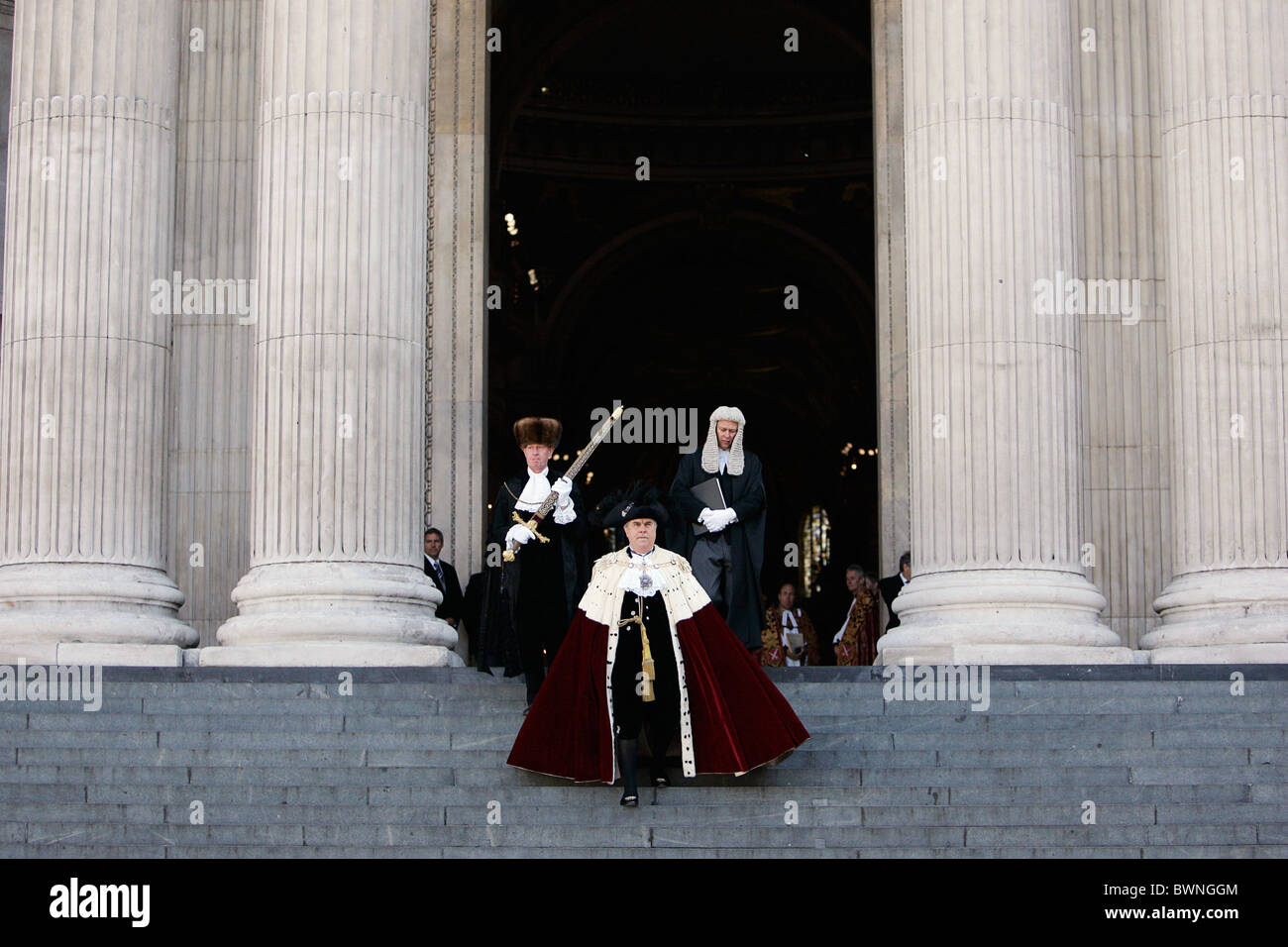 Il sindaco di Londra, David Brewer, in corteo, la Cattedrale di San Paolo a Londra Foto Stock