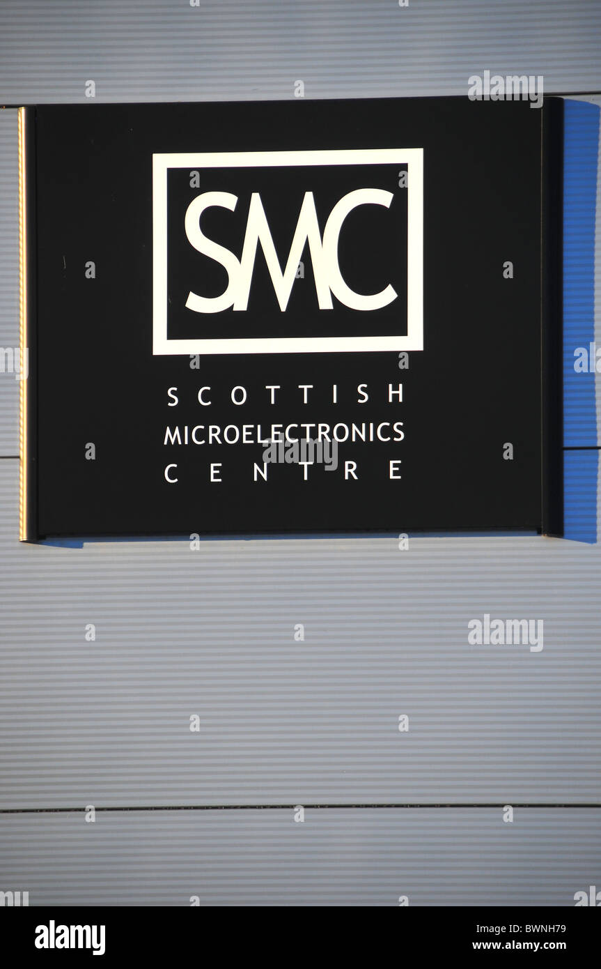 Scottish Microelectronics Centre segno Kings edifici Università di Edimburgo in Scozia Foto Stock