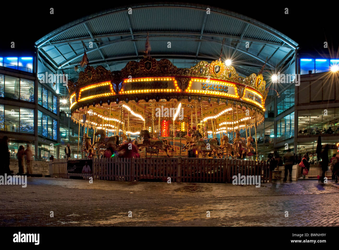 Una scena di Natale in occasione del Forum di Norwich. Foto Stock