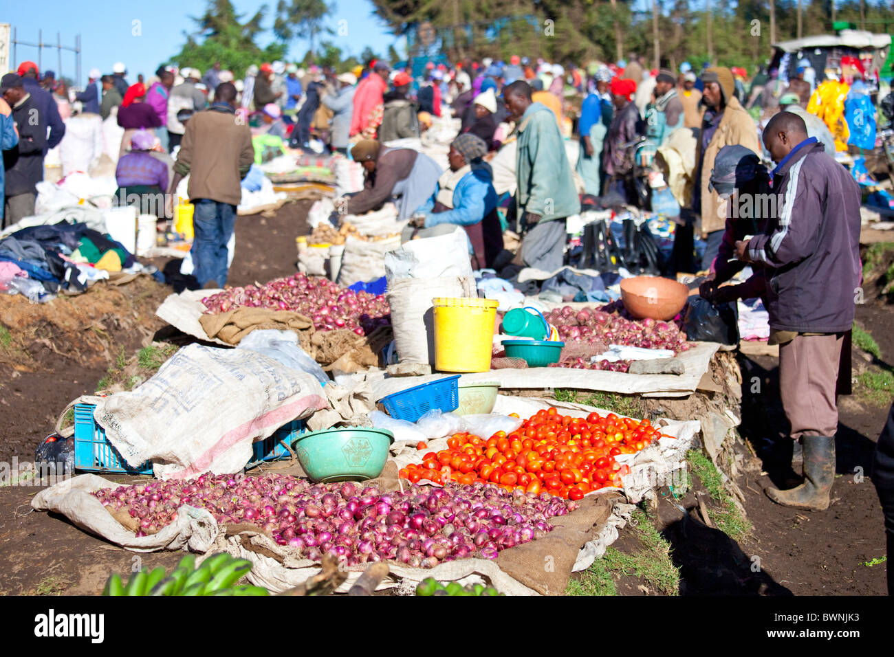 Mercato ortofrutticolo in zone rurali del Kenia Foto Stock