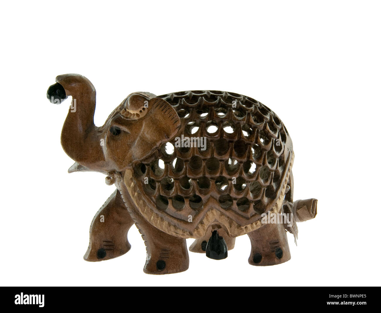 La foto del simpatico elefante in legno Foto Stock