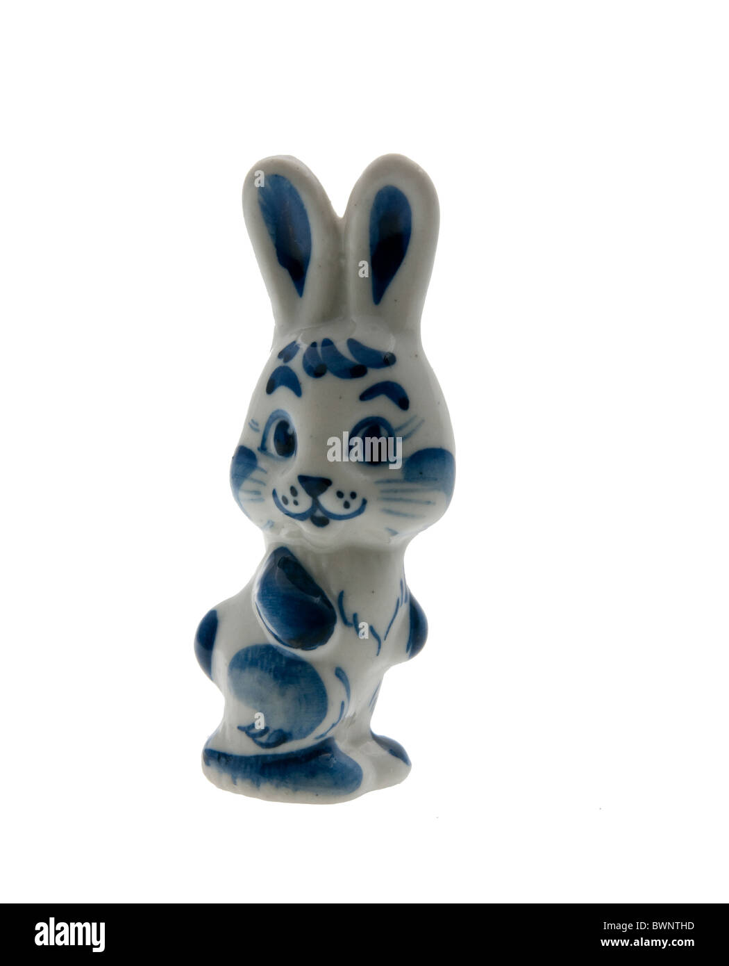 La foto della tradizionale arte russa Gzhel (un marchio russo di ceramica dipinta con blu su bianco) Foto Stock