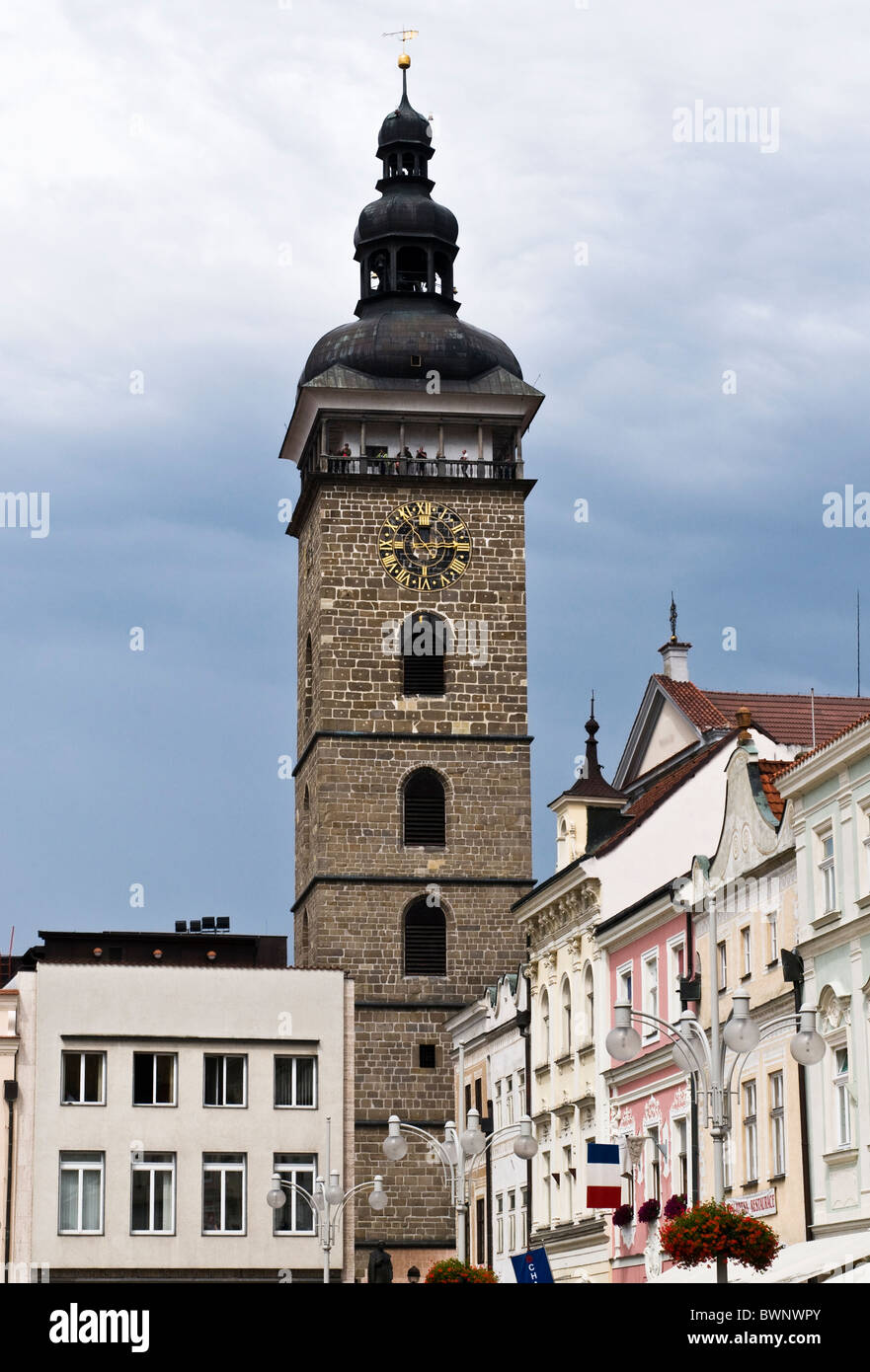 Torre Nera (Černá věž), České Budějovice, Repubblica Ceca Foto Stock