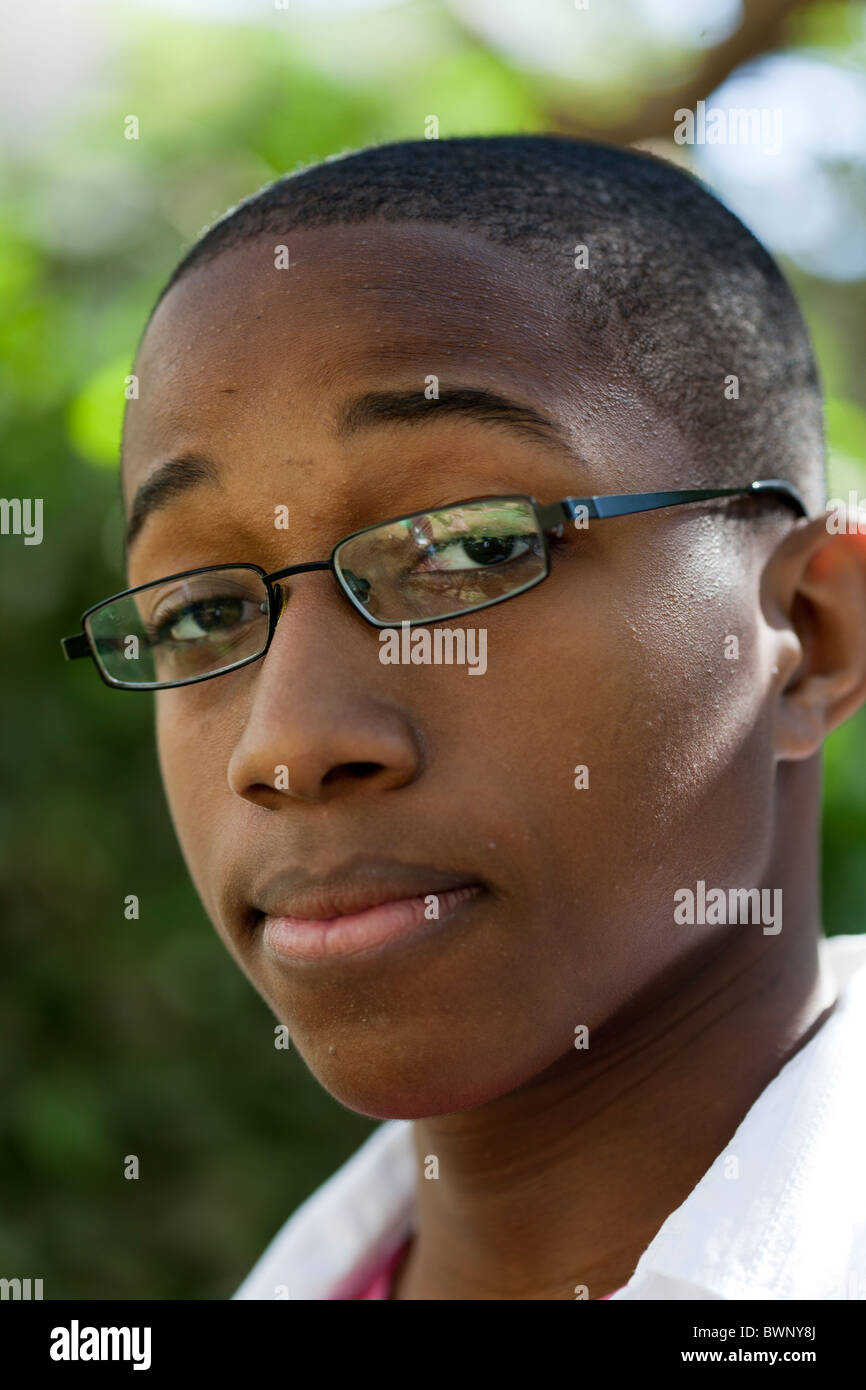Ritratto di Afro American Boy Foto Stock