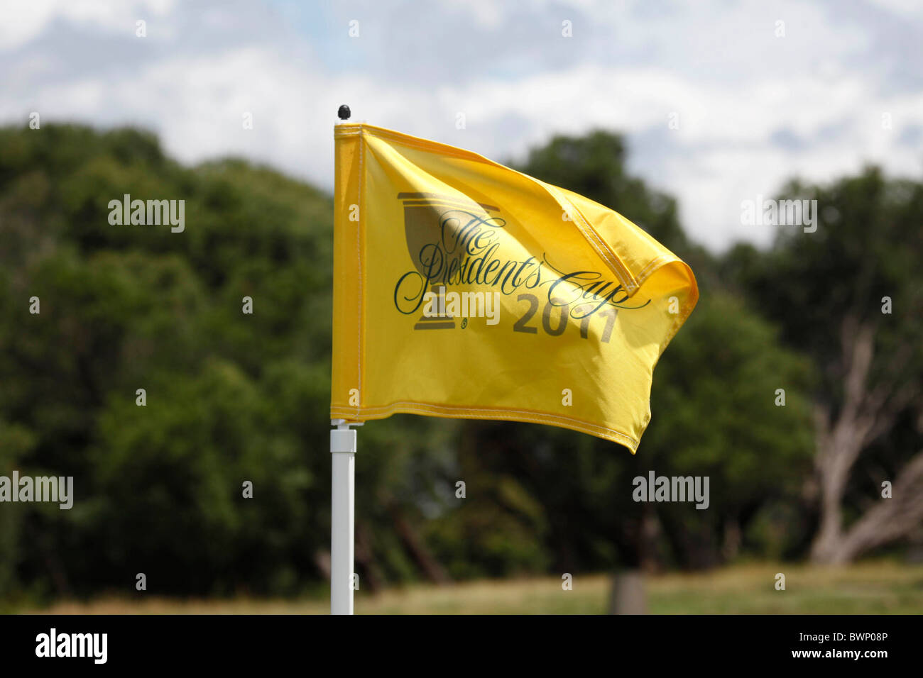 Capitani giorno anteprima del 201 presidenti GOLF CUP MATCH tra Stati Uniti e Resto del mondo. GREG NORMAN ospita il Foto Stock