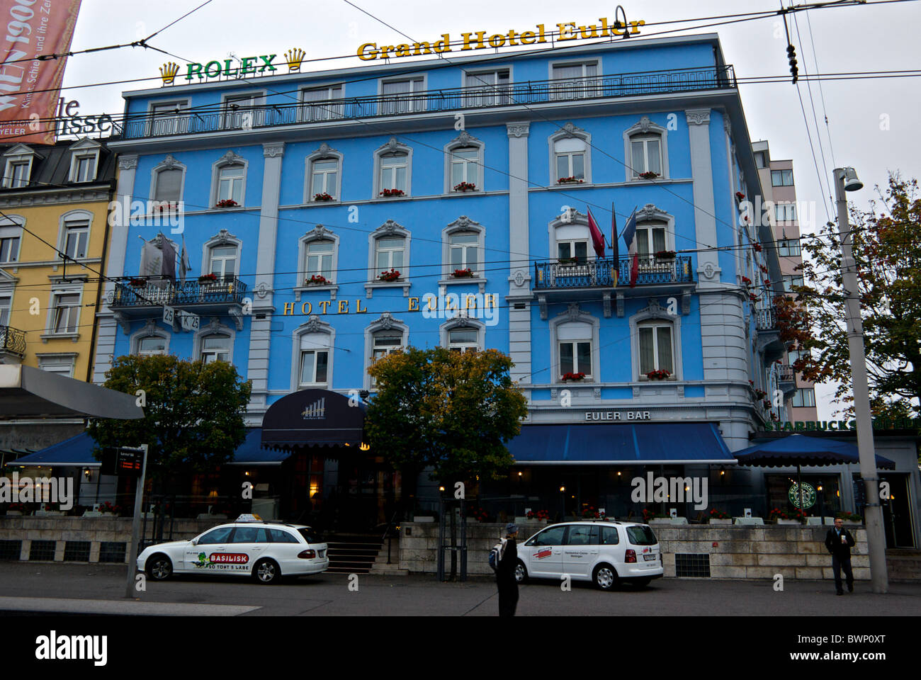 Grand Hotel Euler svizzero vicino stazione ferroviaria Basilea Svizzera Foto Stock