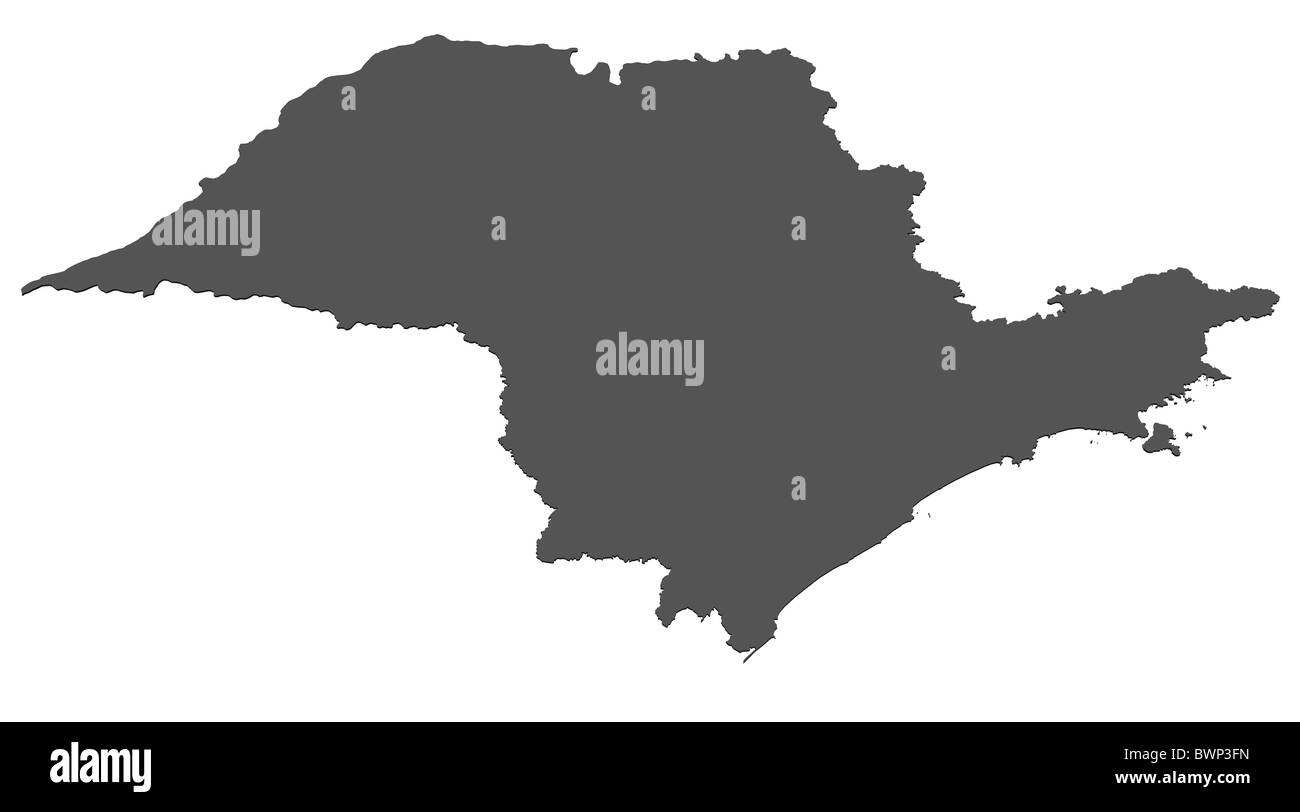 Mappa di isolato di Sao Paulo - Brasile Foto Stock
