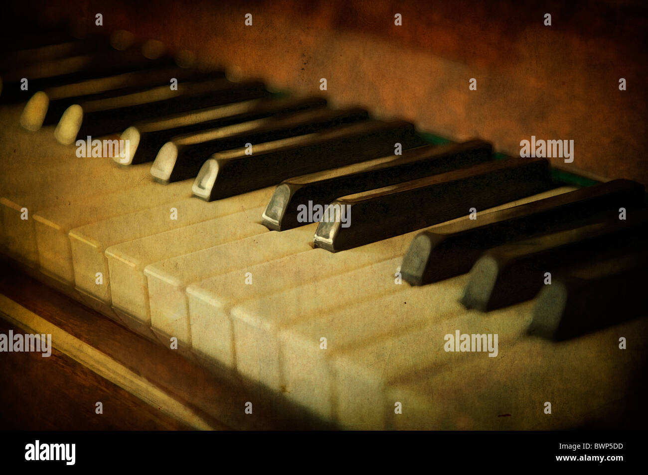 In bianco e nero di tasti di pianoforte, il concetto di musica Foto Stock