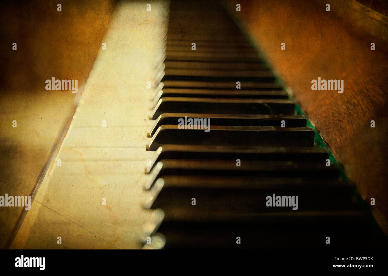 In bianco e nero di tasti di pianoforte, il concetto di musica Foto Stock