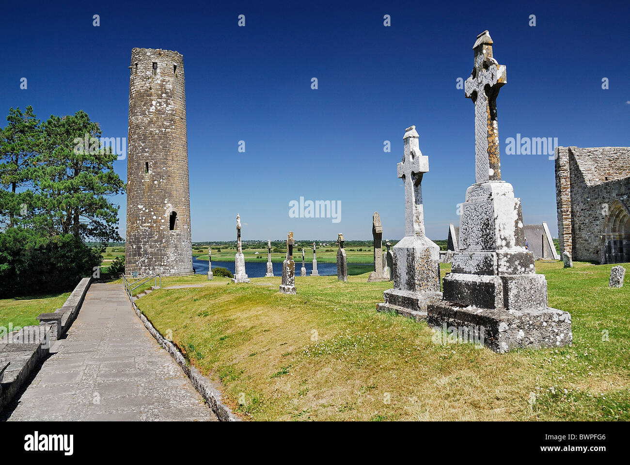 L'Irlanda nella Contea di Offaly Clonmacnoise Foto Stock