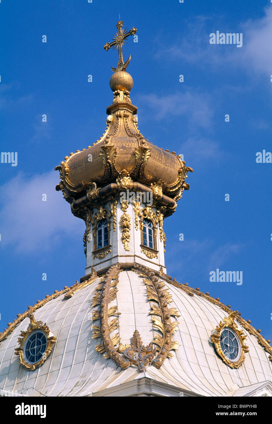 La Russia Peterhof San Pietroburgo FEDERAZIONE Versailles Grand Peterhof Palace architettura patrimonio mondiale dell'UNESCO si Foto Stock