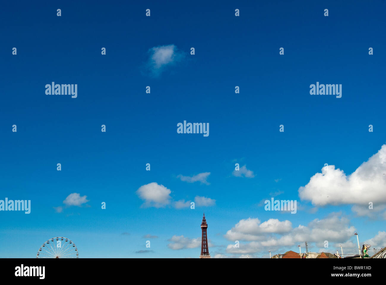 Blackpool prom e la torre Foto Stock