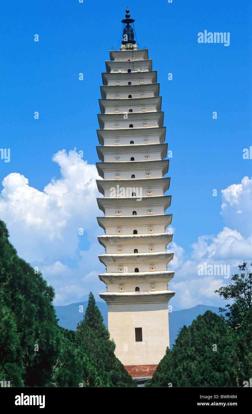 Cina Asia Dali della provincia dello Yunnan Dali Tre Pagode Chong Sheng tempio grande attrazione turistica Asia pa Foto Stock