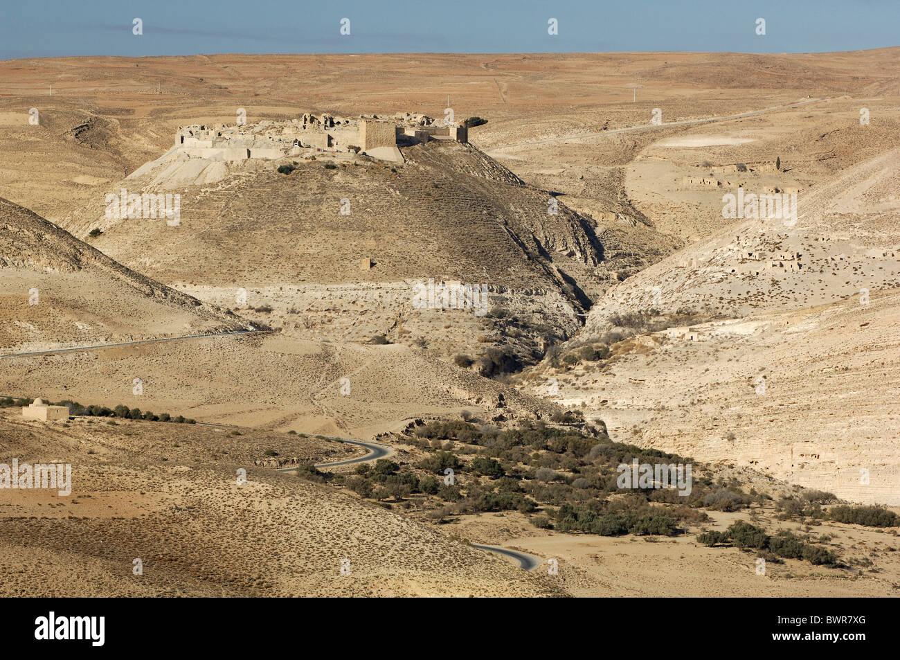 La Giordania Montreal castello crociato re autostrada Medio Oriente cultura storia storico antiche rovine medioevali Foto Stock