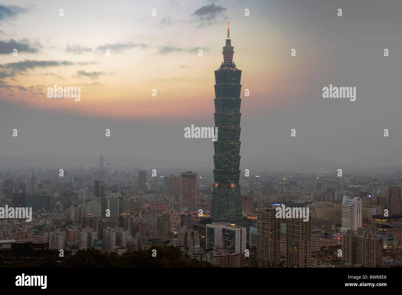 Taiwan Taipei City Taipei 101 Asia Taipei centro finanziario di architettura grattacielo moderno skyline di alto-aumento b Foto Stock