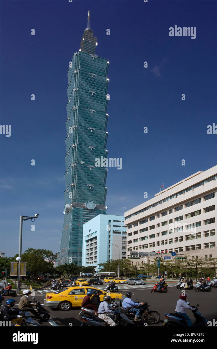 Taiwan Taipei City Taipei 101 Asia Taipei centro finanziario di architettura grattacielo moderno skyline di alto-aumento b Foto Stock
