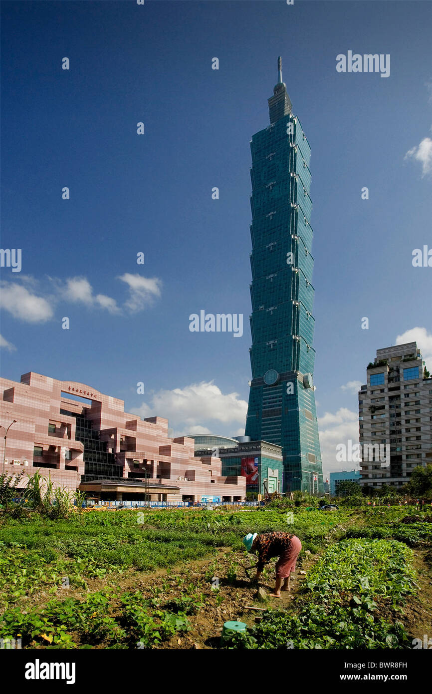 Taiwan Taipei City Taipei 101 Asia Taipei centro finanziario di architettura grattacielo moderno skyline di alto-aumento b Foto Stock