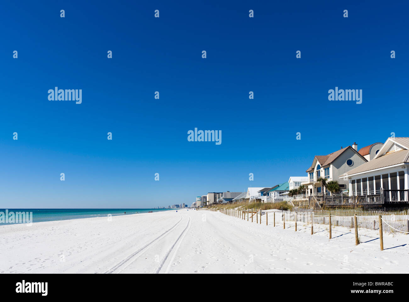 Panama City Beach dall'estremità orientale della costa del Golfo, Florida, Stati Uniti d'America Foto Stock