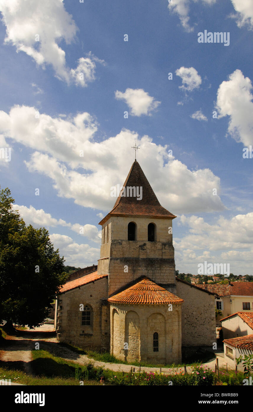 Vecchia chiesa collegiata di Notre-dame, Riberac, Dordogne, Aquitaine, Francia Foto Stock