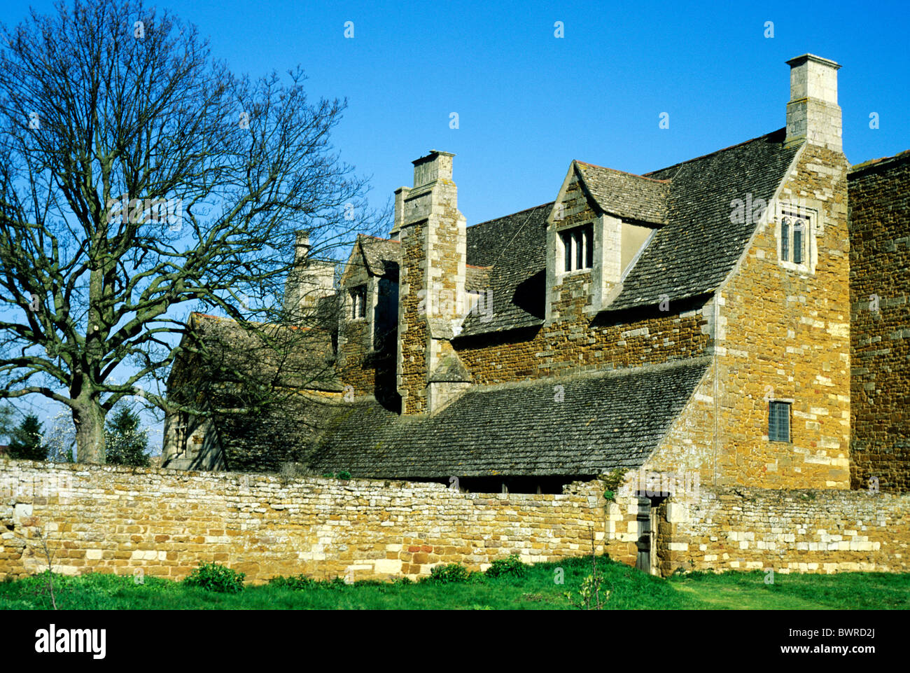 Lyddington Bede House, Rutland Leicestershire Inghilterra Inglese Regno Unito case medievali Foto Stock