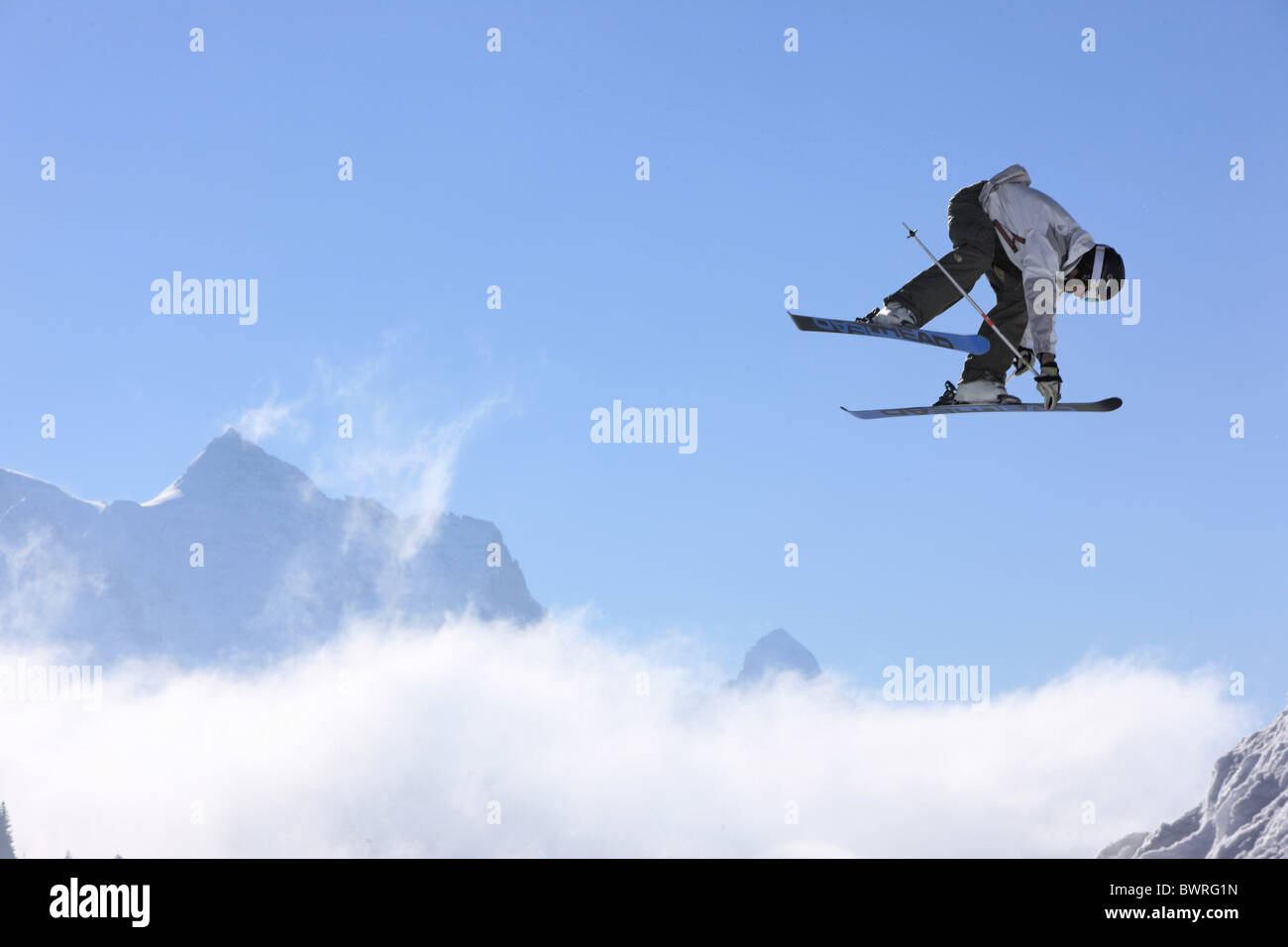 La Svizzera in Europa sci freestyle Meiringen-Hasliberg Canton Berna Berna Oberland Bernese Alpi Alpine Mounta Foto Stock