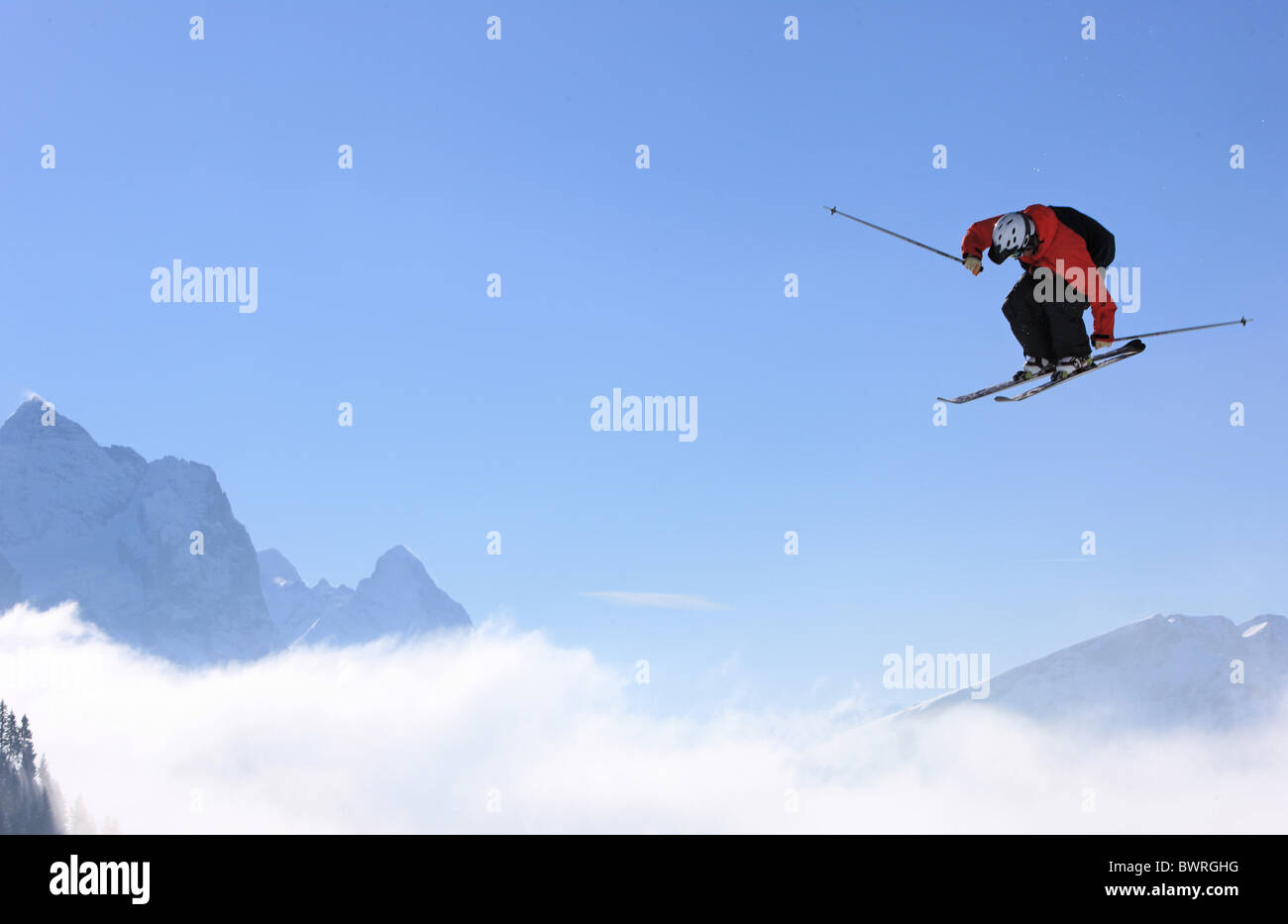La Svizzera in Europa sci freestyle Meiringen-Hasliberg Canton Berna Berna Oberland Bernese Alpi Alpine Mounta Foto Stock