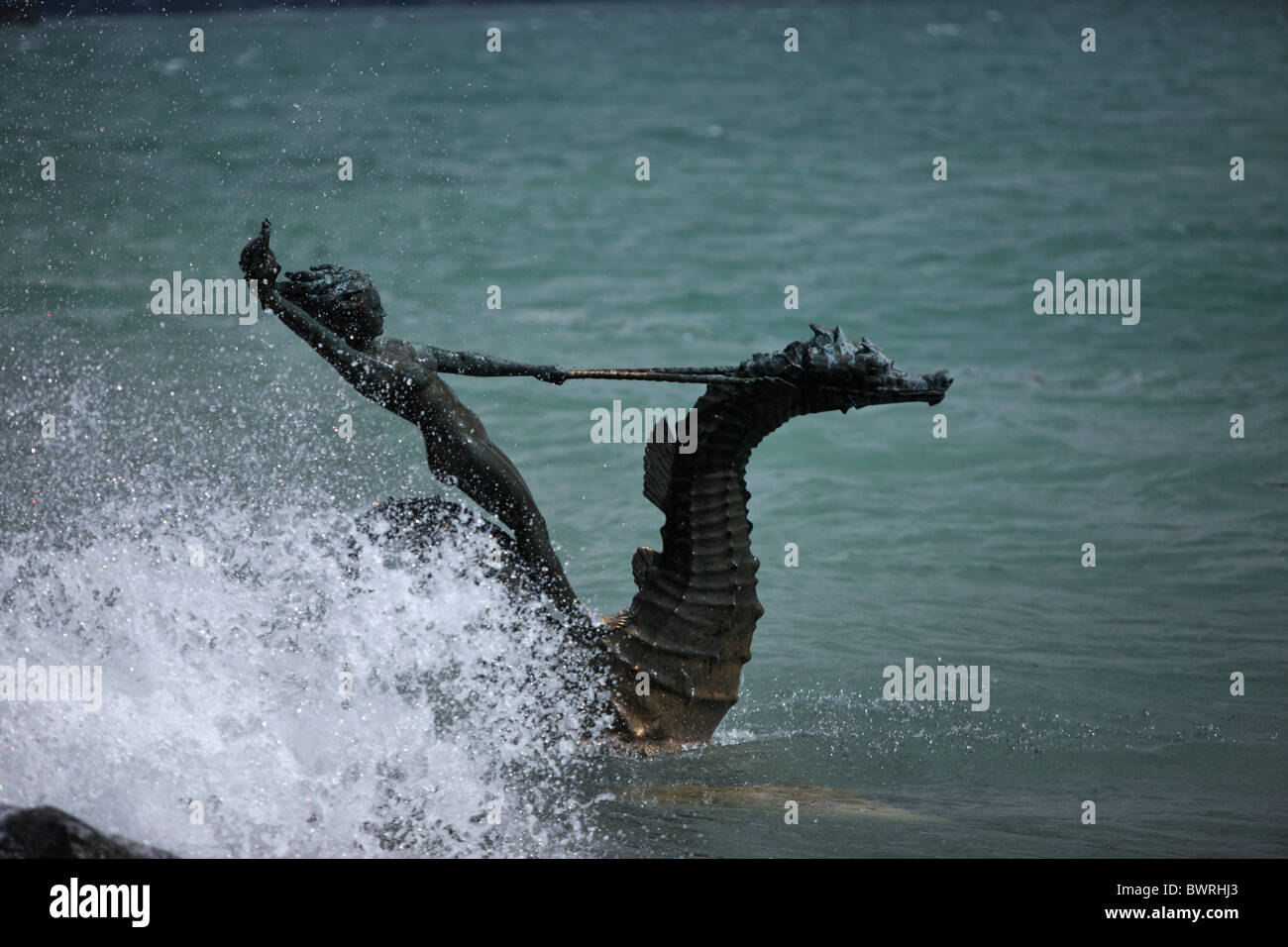 Svizzera Europa Vevey il Lago di Ginevra all'aperto all'aperto paesaggio esterno canton Vaud Jardins du Rivage città Foto Stock