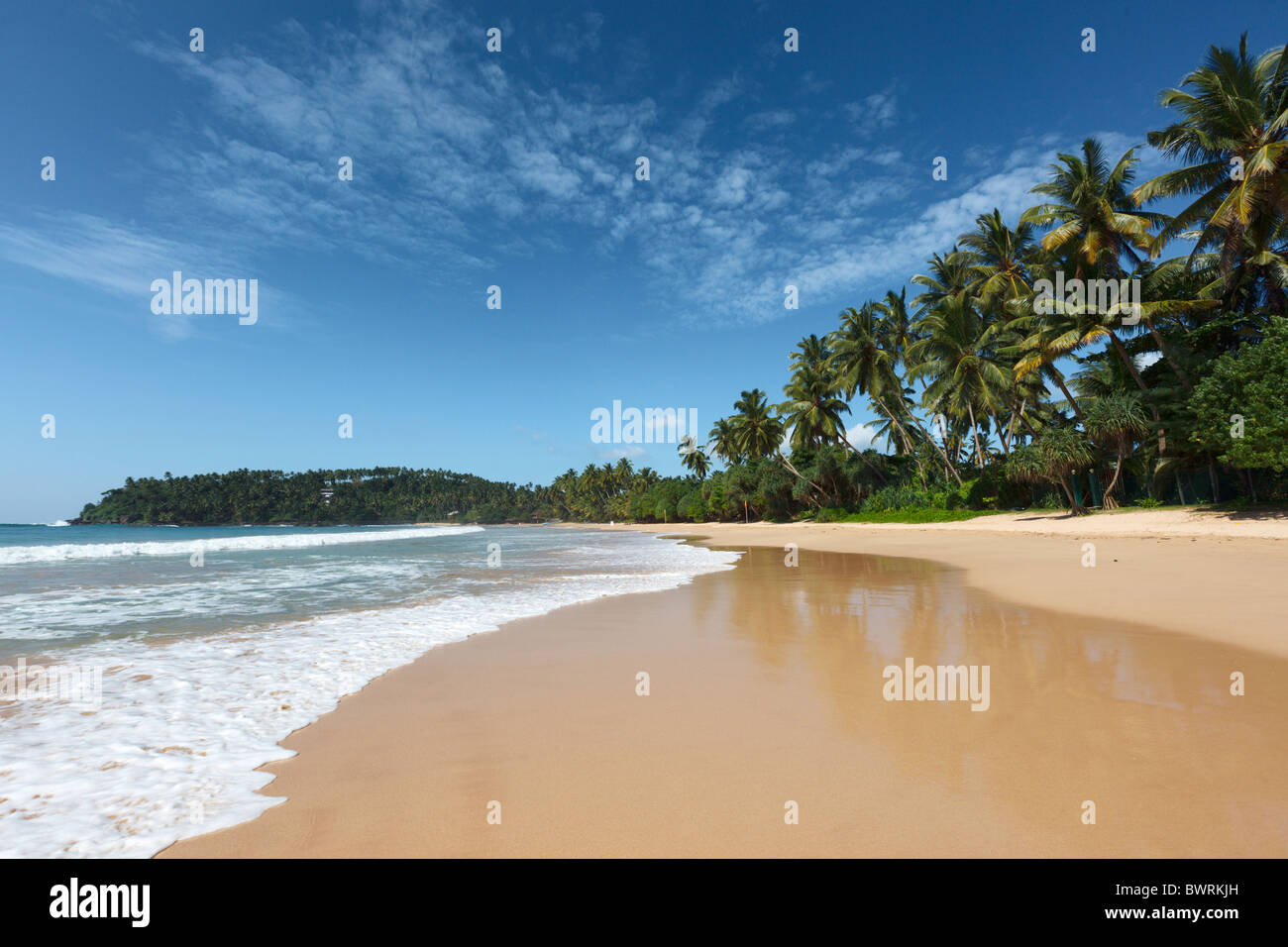 Paradiso tropicale spiaggia idilliaca. Sri Lanka Foto Stock