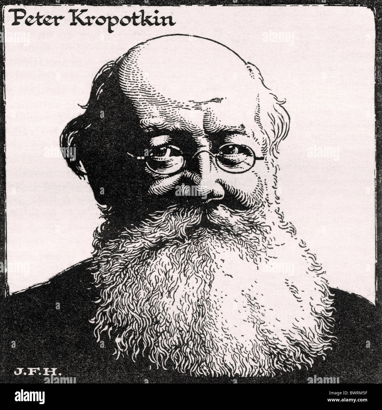 Il principe Peter (Pyotr) Alexeyevich Kropotkin, 1842 - 1921. Uno zoologo, teorico evolutivo, geografo anarco-comunista. Foto Stock