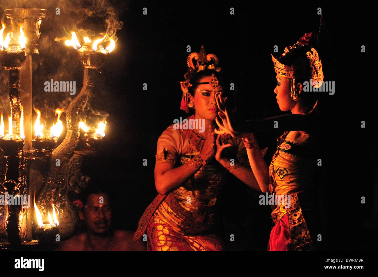 Bali Fire ballerini, Indonesia, Asia Foto Stock