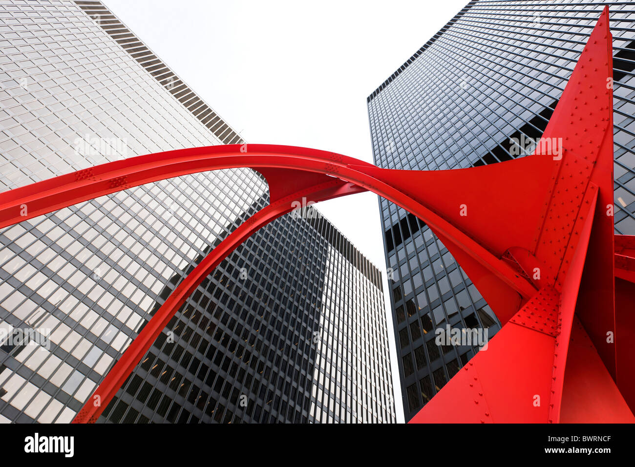 Calder il Flamingo, Chicago Federal Plaza Foto Stock