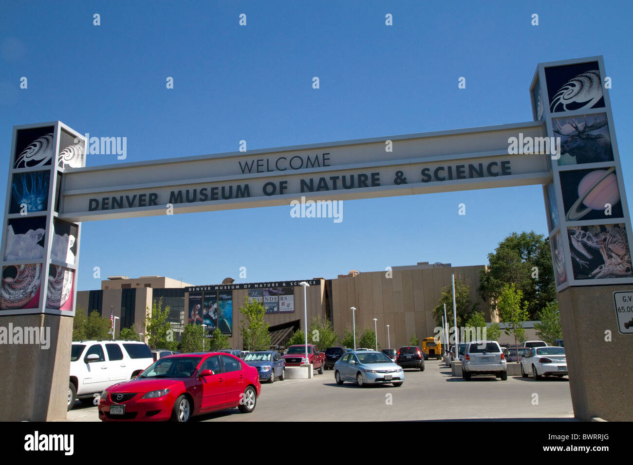 Ingresso al Museo di Denver di scienza e natura si trova a Denver, Colorado, Stati Uniti d'America. Foto Stock