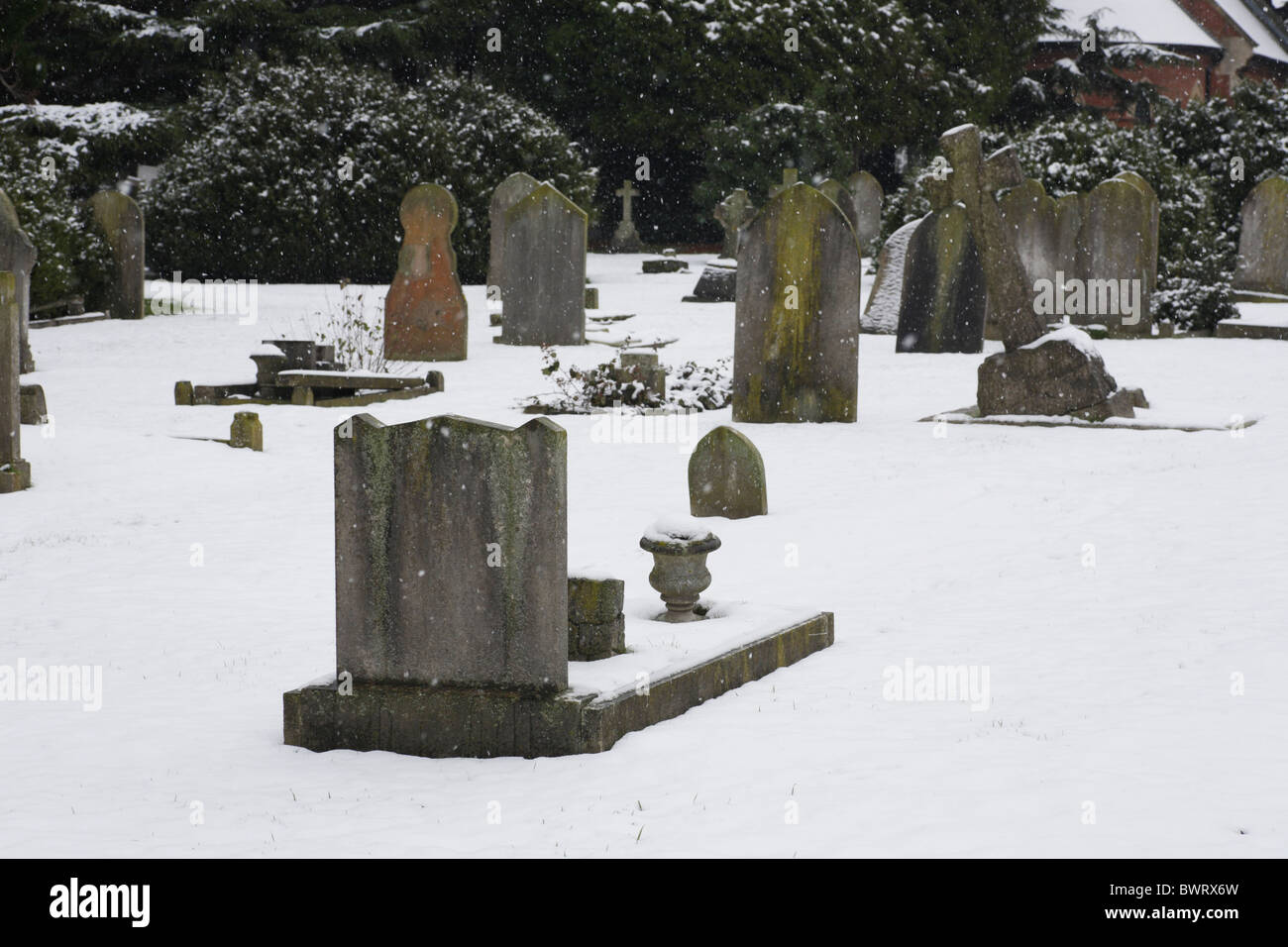 Graves nella neve Foto Stock