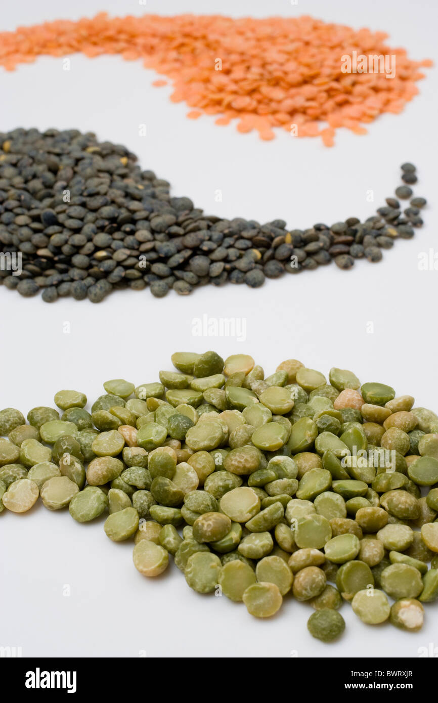 Gli impulsi di Puy colorate le lenticchie. Foto:Jeff Gilbert Foto Stock