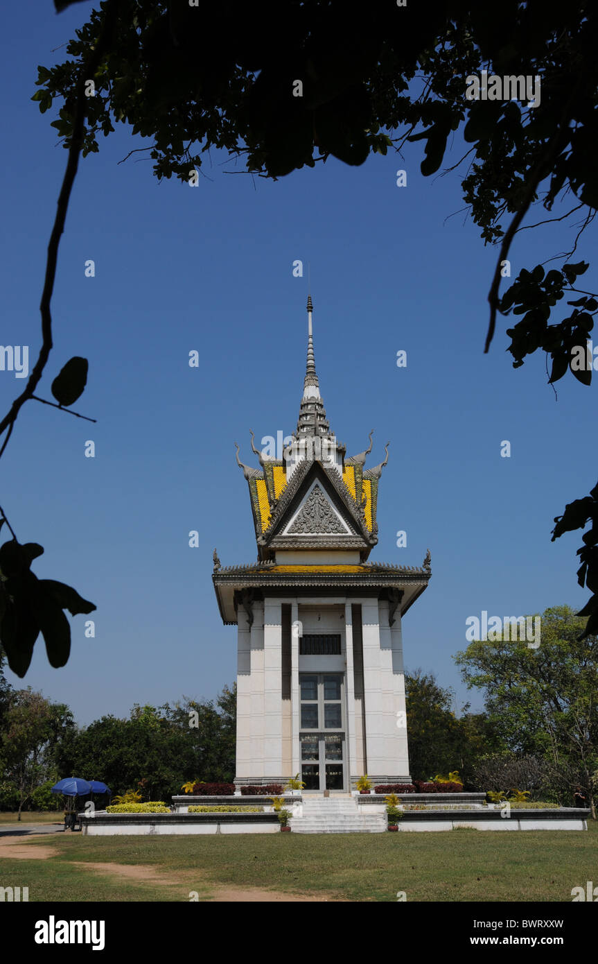 Memorial Pagoda a Choung Ek, Killing Fields Foto Stock