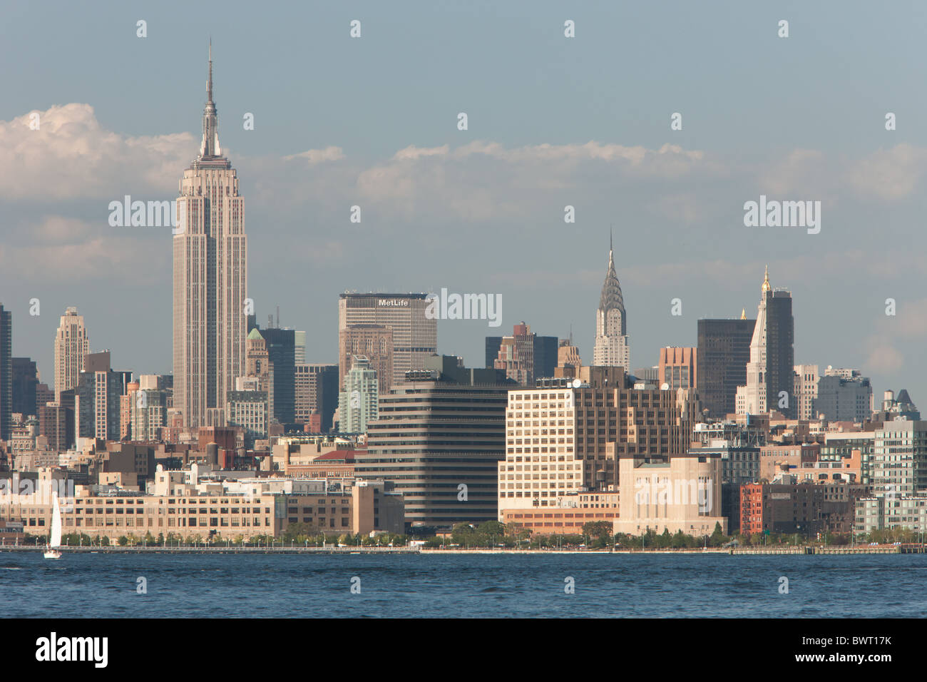 Il Midtown skyline di Manhattan e del fiume Hudson in New York City. Foto Stock