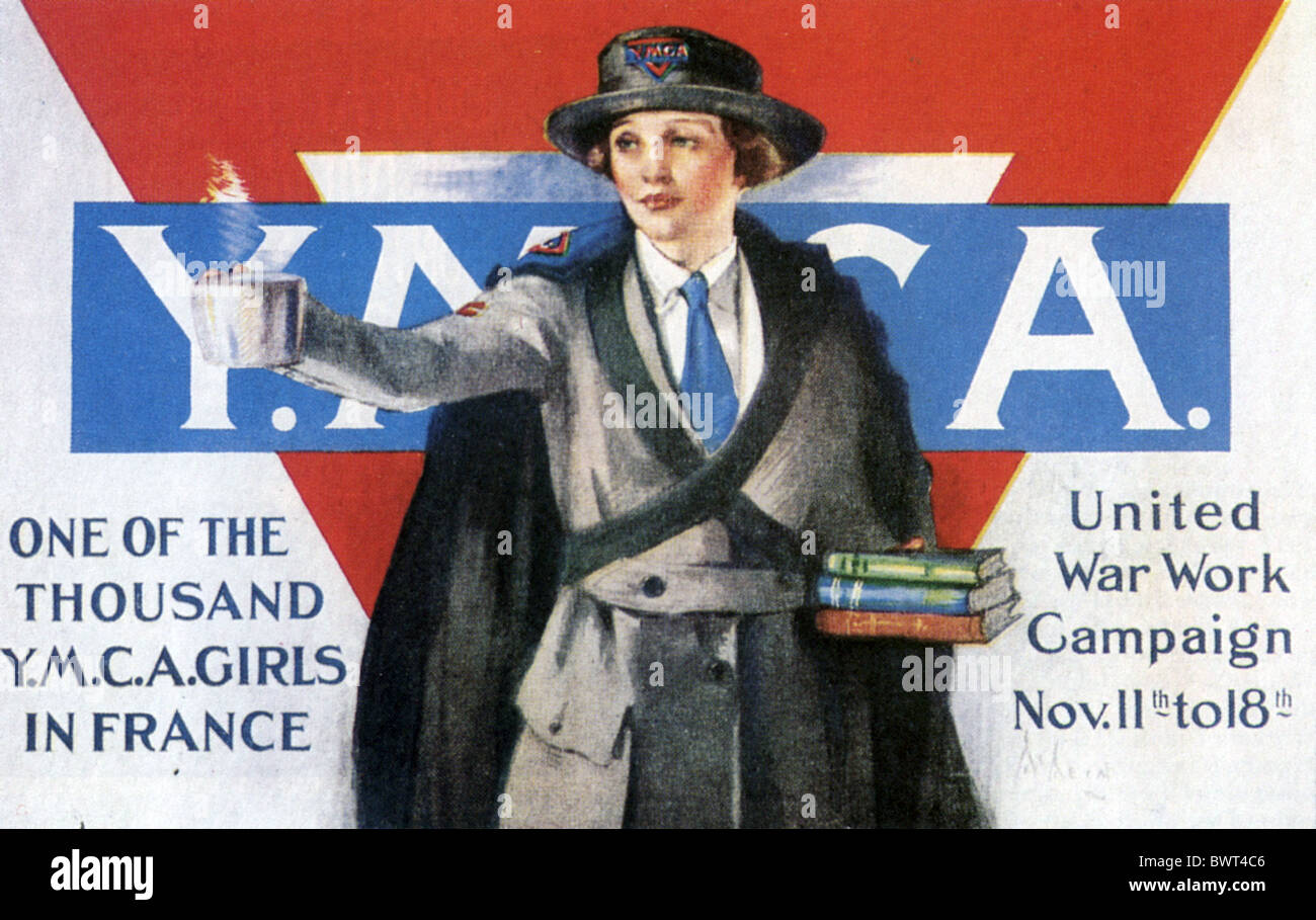 YMCA appello poster per l'America durante la Prima Guerra Mondiale Foto Stock