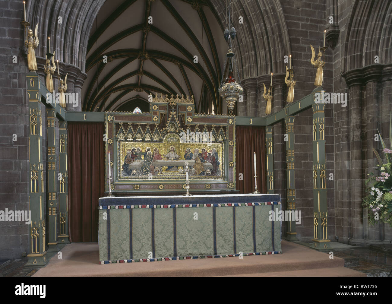Chester Cathedral Altare maggiore Foto Stock