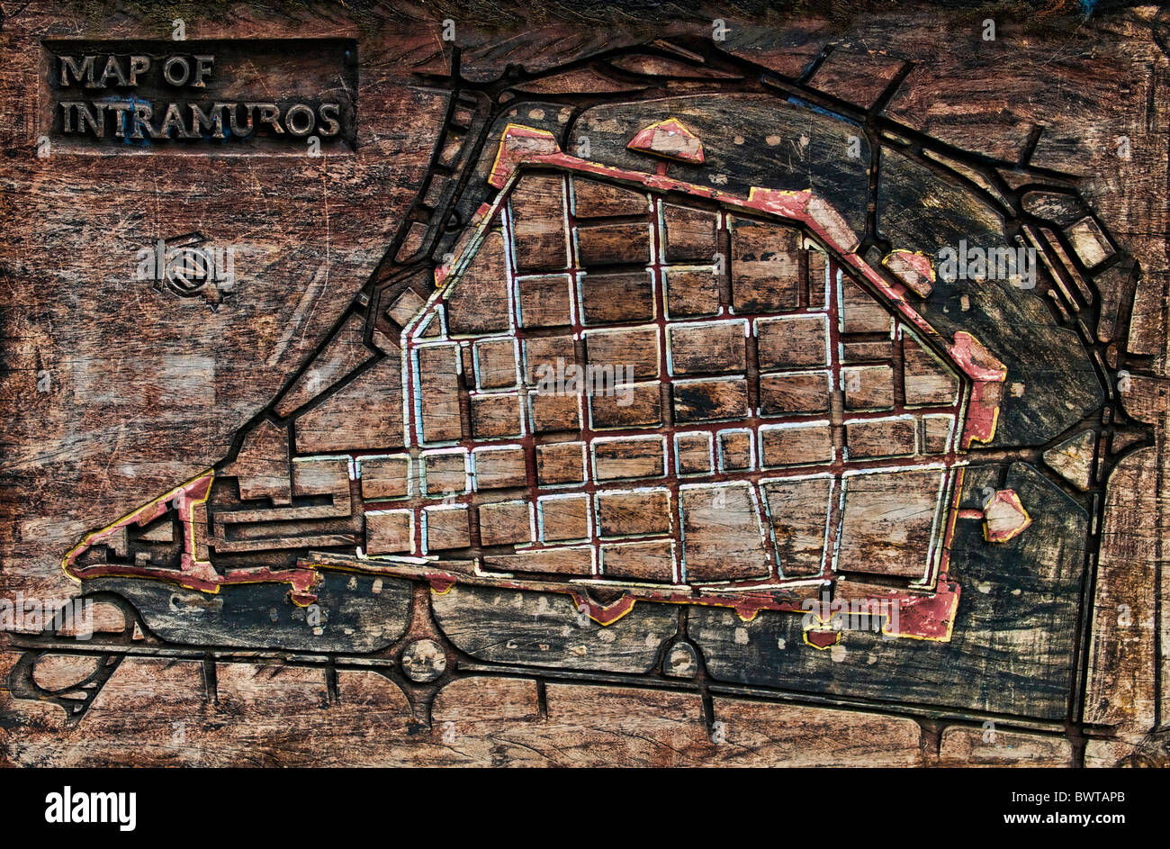 Mappa di Intramuros Foto Stock