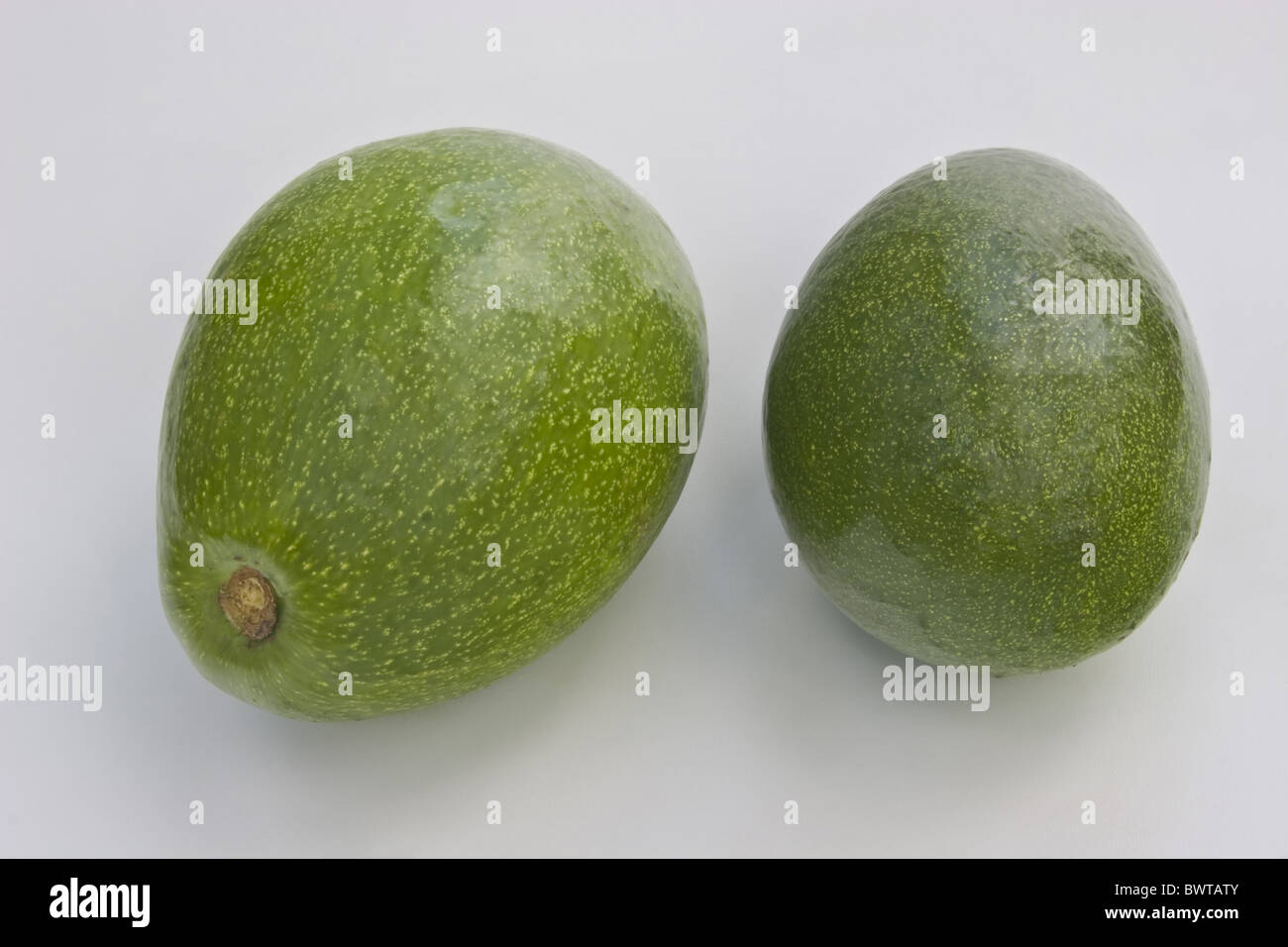 Avocado Augacate Cura Cupandra la palta Abacate Avocatier Persea americana frutta frutto verde tagliato fuori intaglio intagli Close up Foto Stock