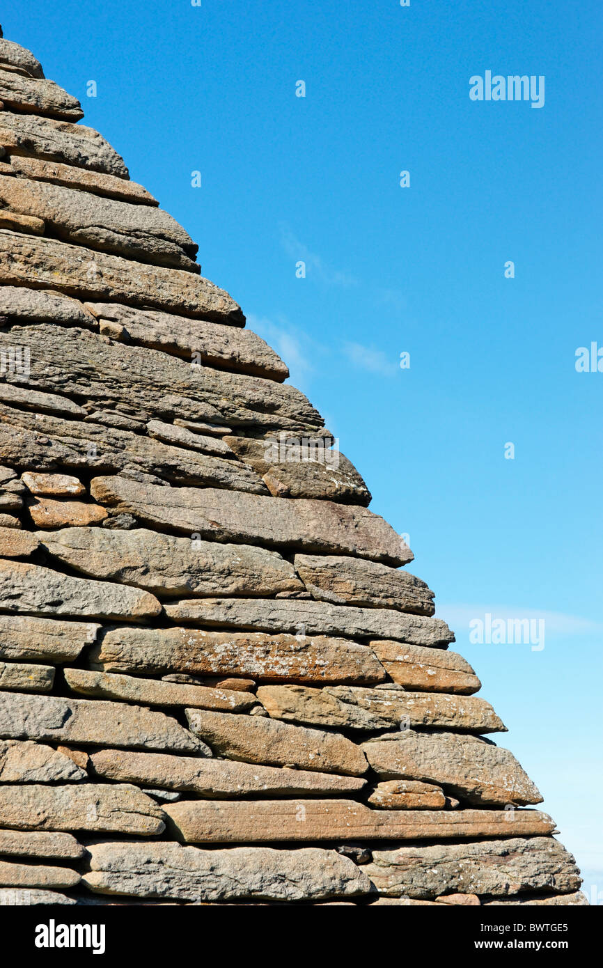 Un angolo arrotondato del Gallarus Oratorio, la penisola di Dingle, nella contea di kerry, munster, irlanda. Foto Stock