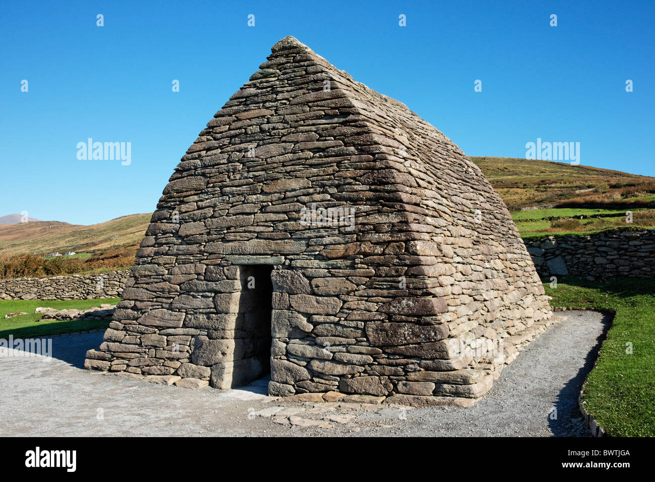 Il Gallarus Oratorio, la penisola di Dingle, nella contea di kerry, munster, irlanda. Foto Stock