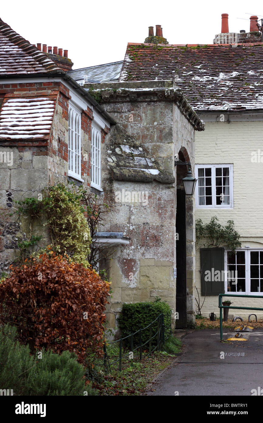 Harnham Gate, la stretta, la Cattedrale di Salisbury Foto Stock