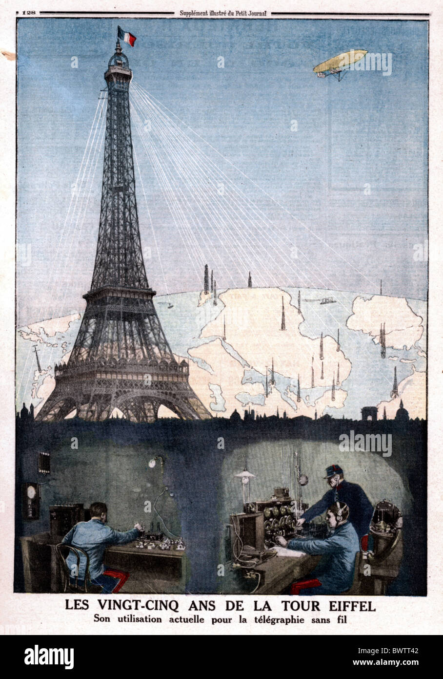 Le Petit Journal illustrazione 1914 Torre Eiffel Parigi Francia Europa storica cronologia storica rivista co Foto Stock